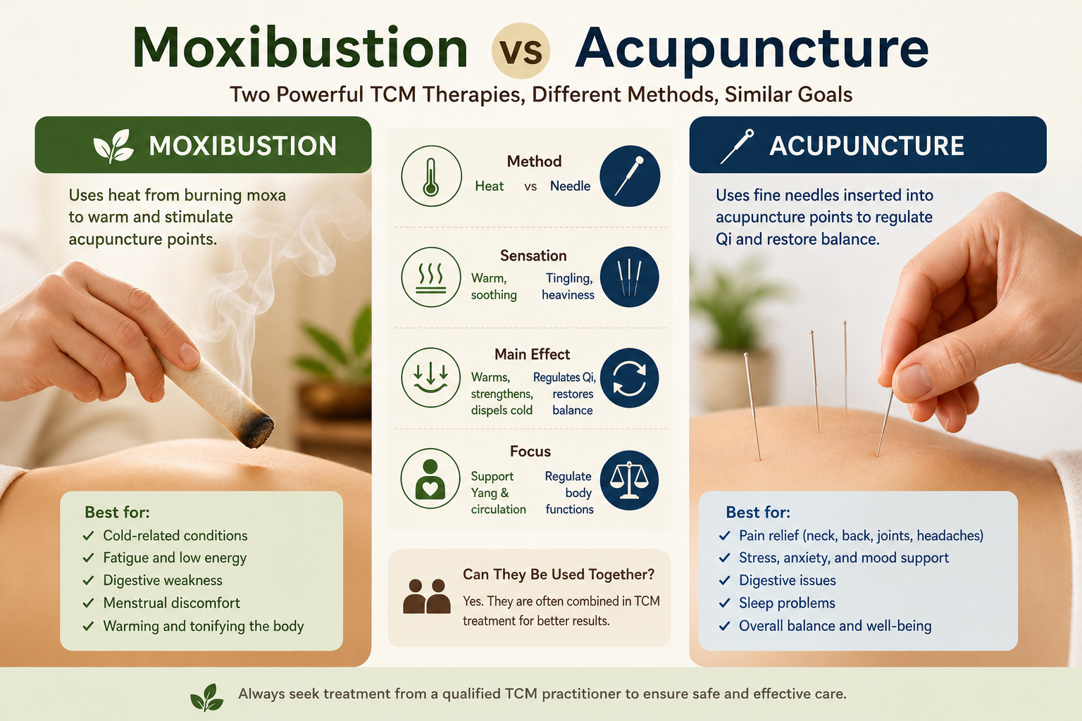 Moksibusi vs Akupunktur